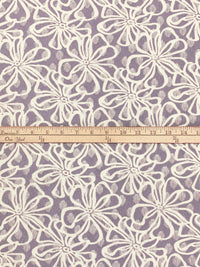 Dark Lavender/Off-White 100% Polyester Floral Lace 52W