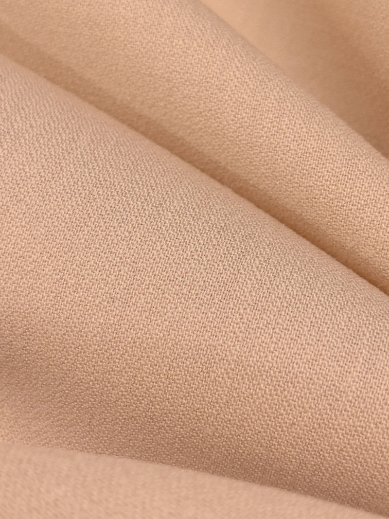 Muted Sandy Peach Worsted Wool/Microfiber Crepe Suiting 60W