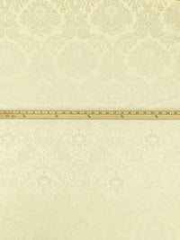 Cream 100% Polyester Floral Damask Weave Brocade 58W