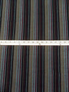 Black/Muted Olive/Dark Maroon/Multi 100% Wool Vertical Stripe Weave Suiting - NY Designer - 54W