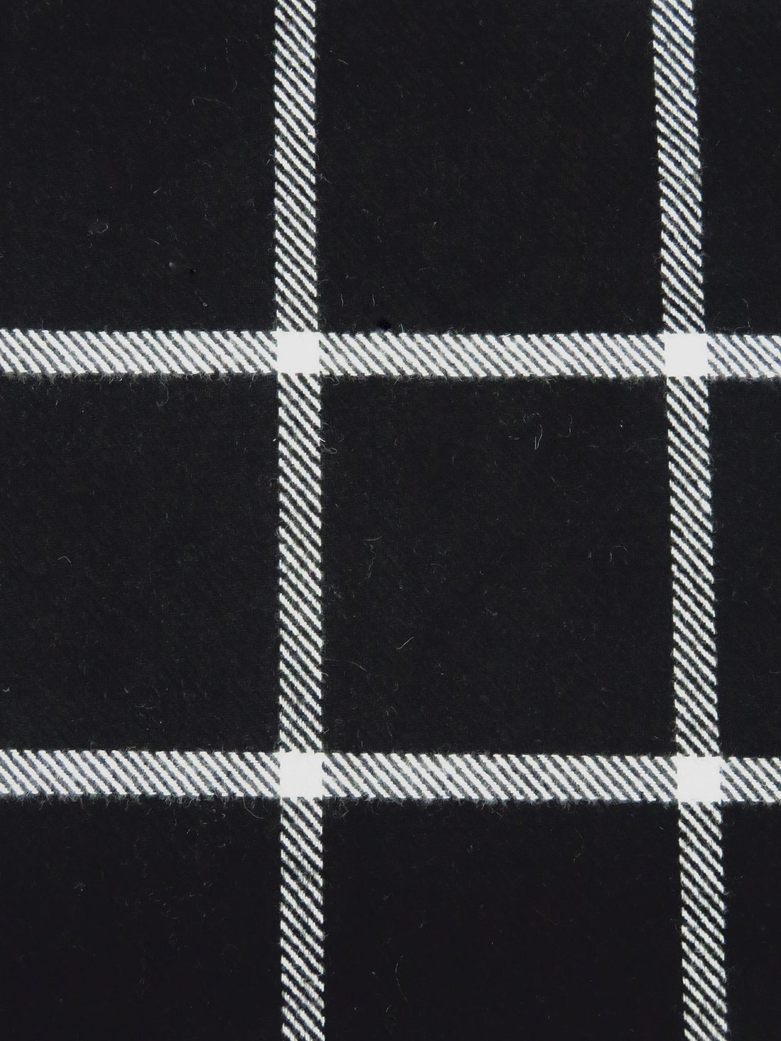 Black/White Wool/Polyester Plaid Weave Flannel Suiting - NY Designer - 56W