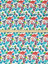 White/Teal/Strawberry/Multi Cotton/Rayon Jungle Friends Print Poplin Shirting 58W