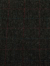 Black/Dark Navy/Dark Pink/Plum 100% Wool Herringbone Windowpane Plaid Flannel Suiting 58W