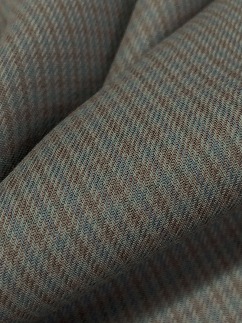 Slate Blue/Shale Gray/Dark Taupe 100% Worsted Wool Mini Plaid Suiting 60W