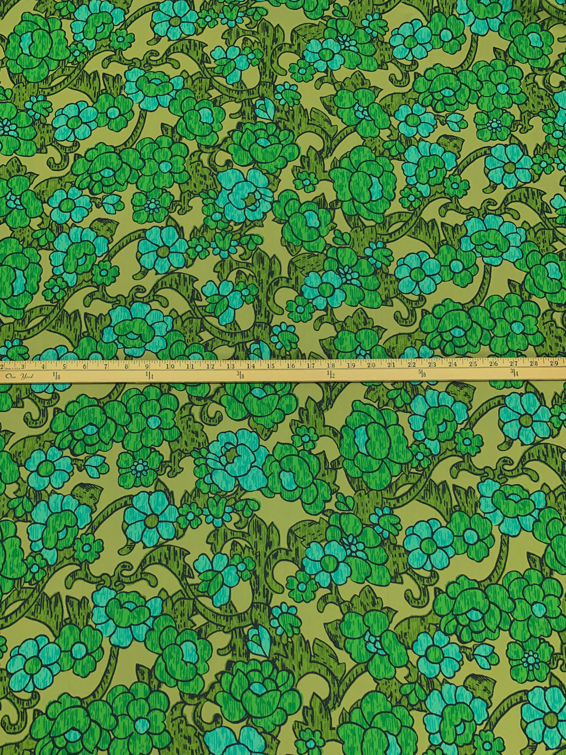 Palm Leaf Green/Pine/Black 100% Polyester Floral Print Georgette 56W