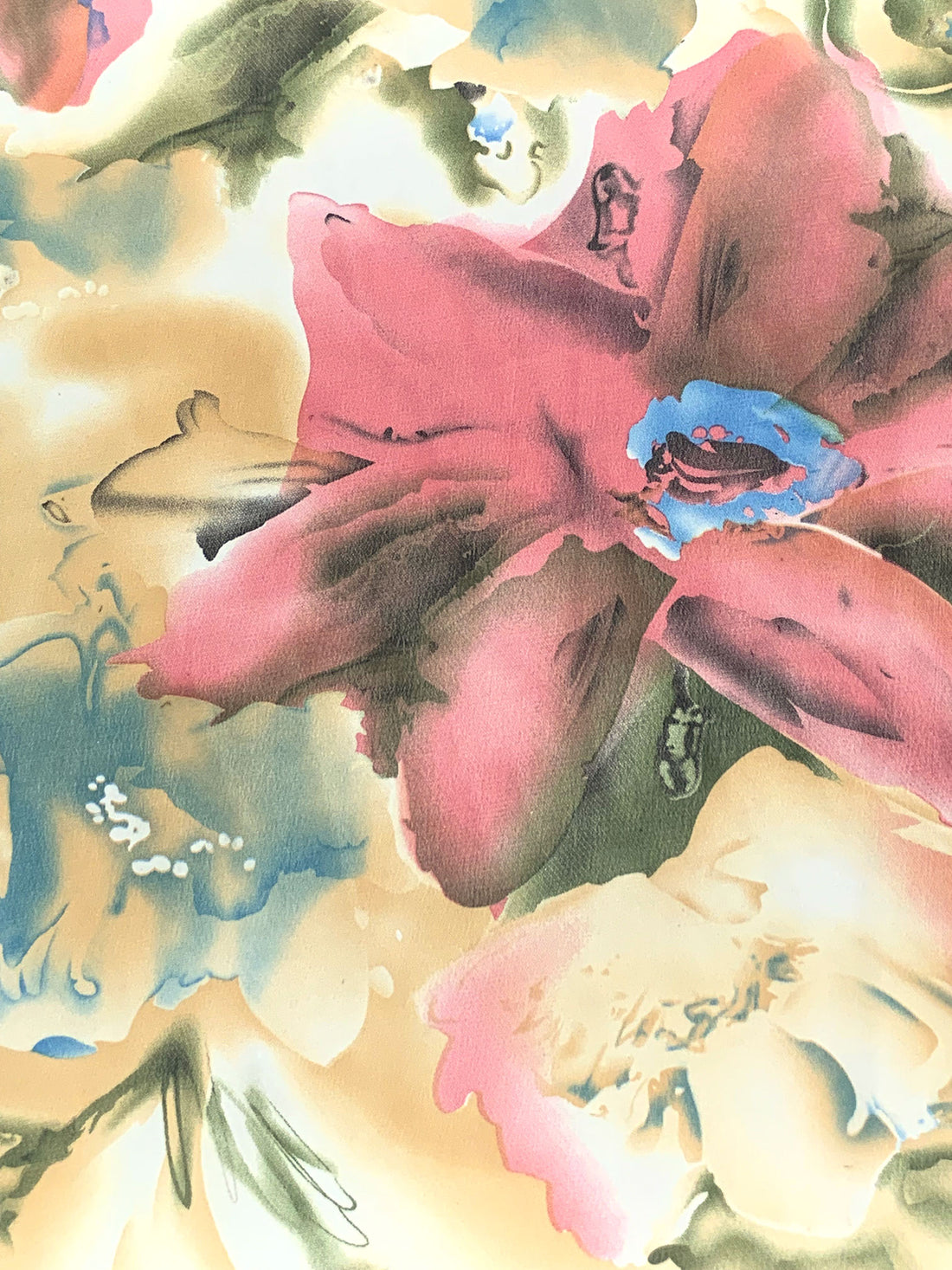 Ruddy Pink/Tan/Multi 100% Polyester Floral Print Chiffon 56W