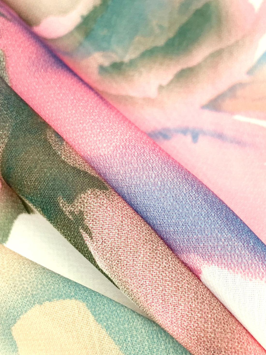 Ruddy Pink/Tan/Multi 100% Polyester Floral Print Chiffon 56W