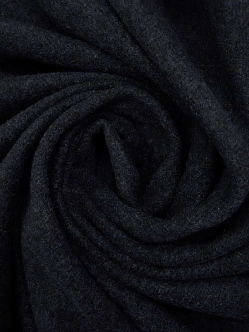 Dark Navy/Black 100% Wool Heathered Coating - NY Designer - 62W