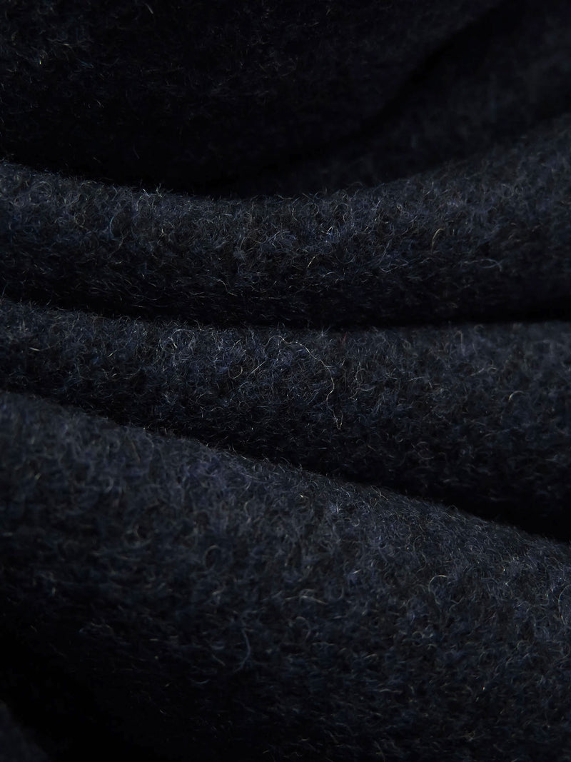 Dark Navy/Black 100% Wool Heathered Coating - NY Designer - 62W