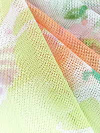 White/Limp Pulp/Apricot/Multi Polyester/Lycra Floral Print Mesh Knit 52W