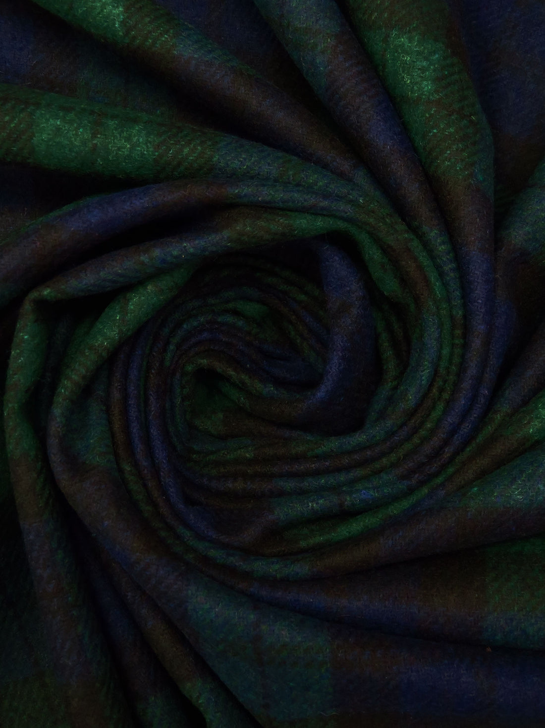 Dark Blue/Phthalo/Black Wool/Polyester Plaid Weave Suiting - NY Designer - 58W
