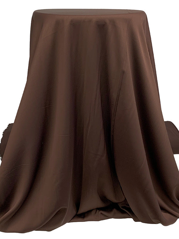 Royal Brown 100% Polyester Charmeuse - NY Designer - 58W