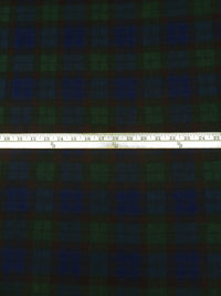 Dark Blue/Phthalo/Black Wool/Polyester Plaid Weave Suiting - NY Designer - 58W