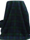 Dark Blue/Phthalo/Black Wool/Polyester Plaid Weave Suiting - NY Designer - 58W