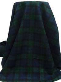 Dark Blue/Phthalo/Black Wool/Polyester Plaid Weave Suiting - NY Designer - 58W