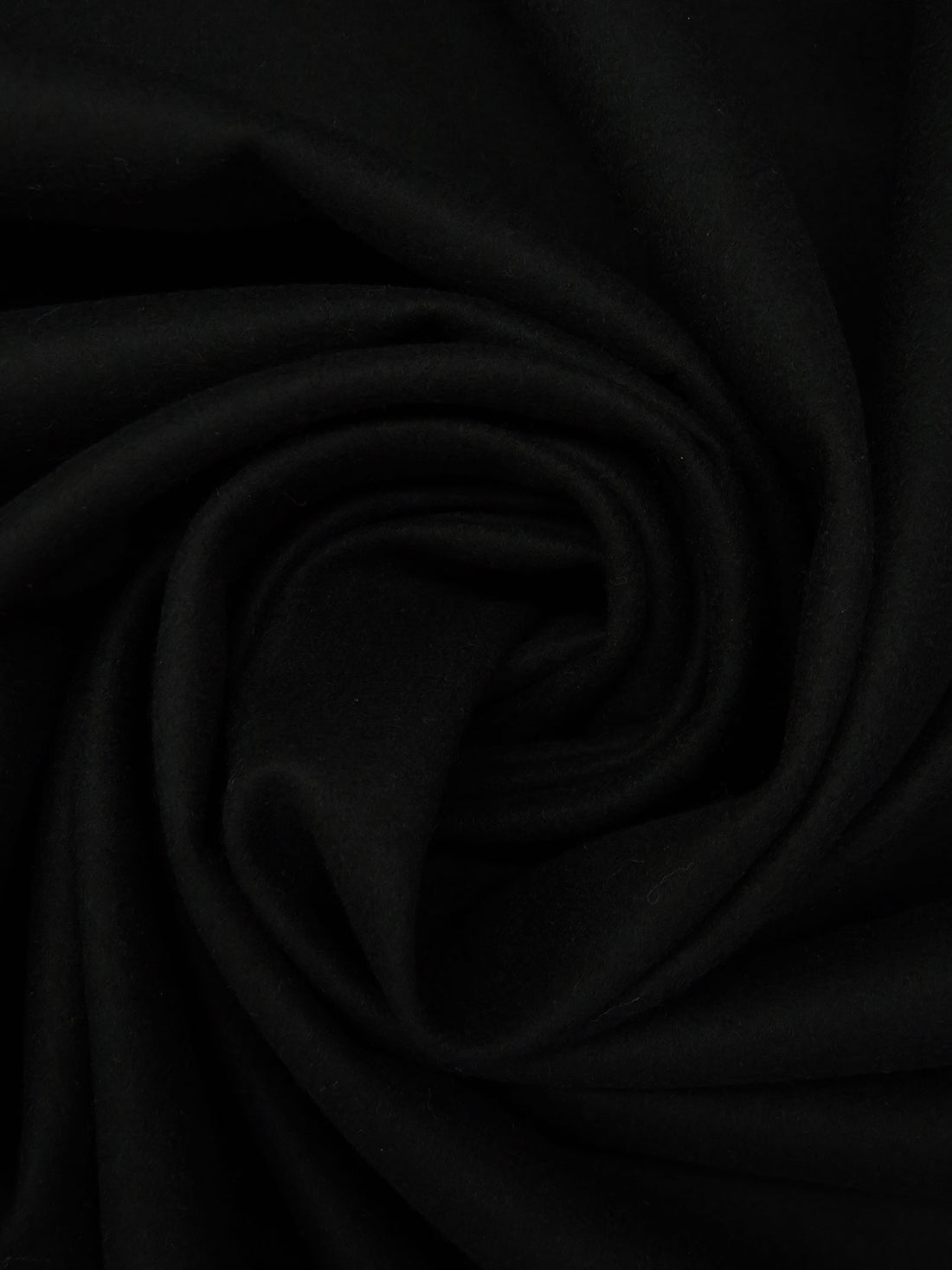 Pitch Black 100% Wool Melton Coating - NY Designer - 60W
