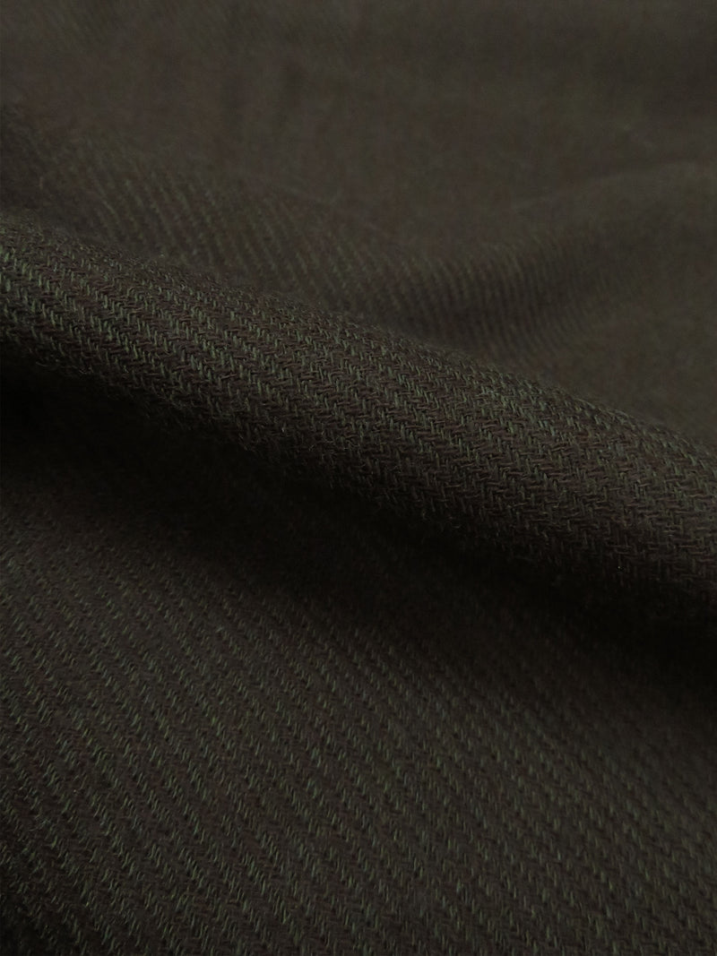 Dark Willow Brown/Olive Green 100% Worsted Wool Two-Tone Twill Suiting 60W