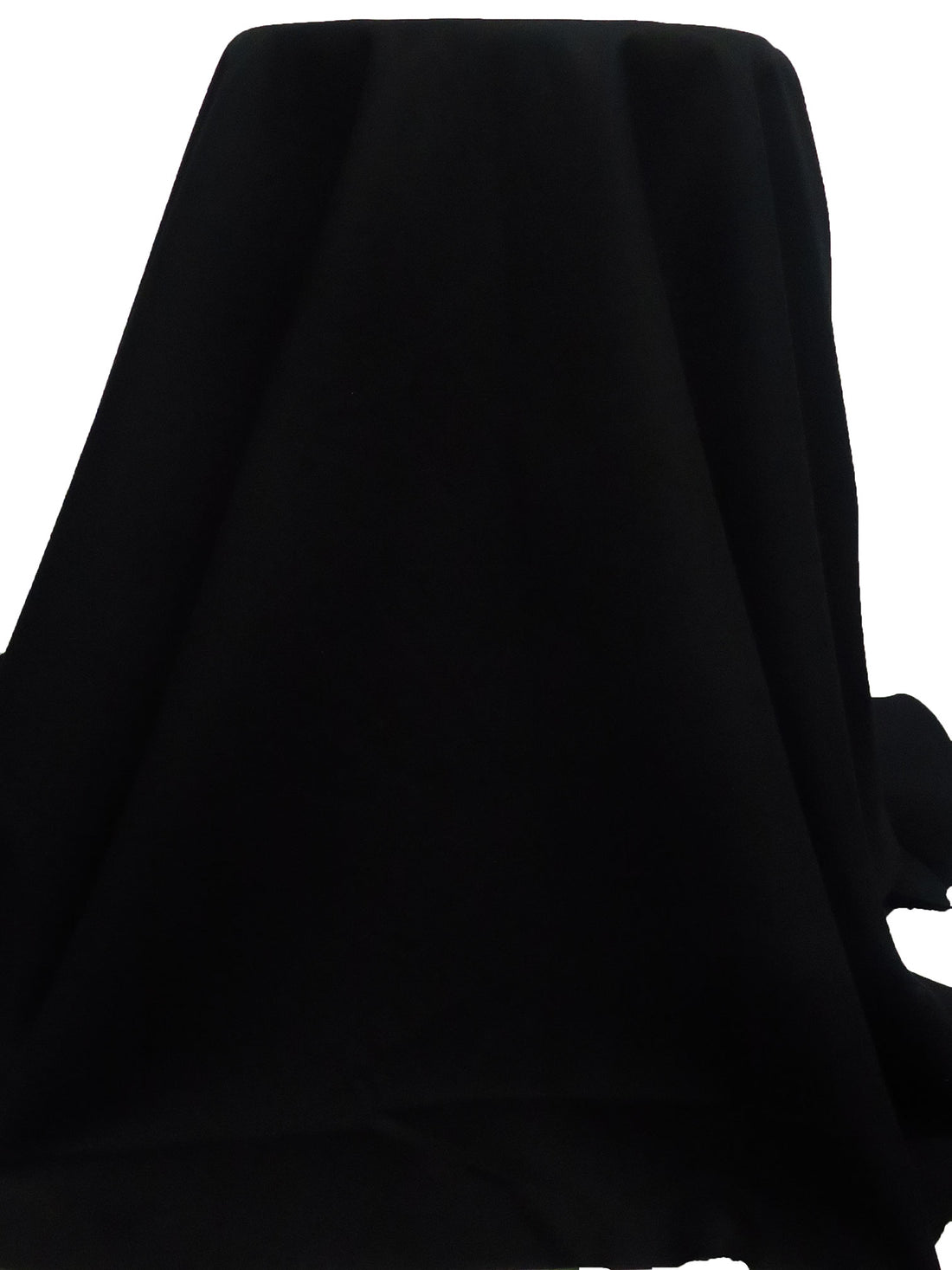 Pitch Black 100% Wool Melton Coating - NY Designer - 60W