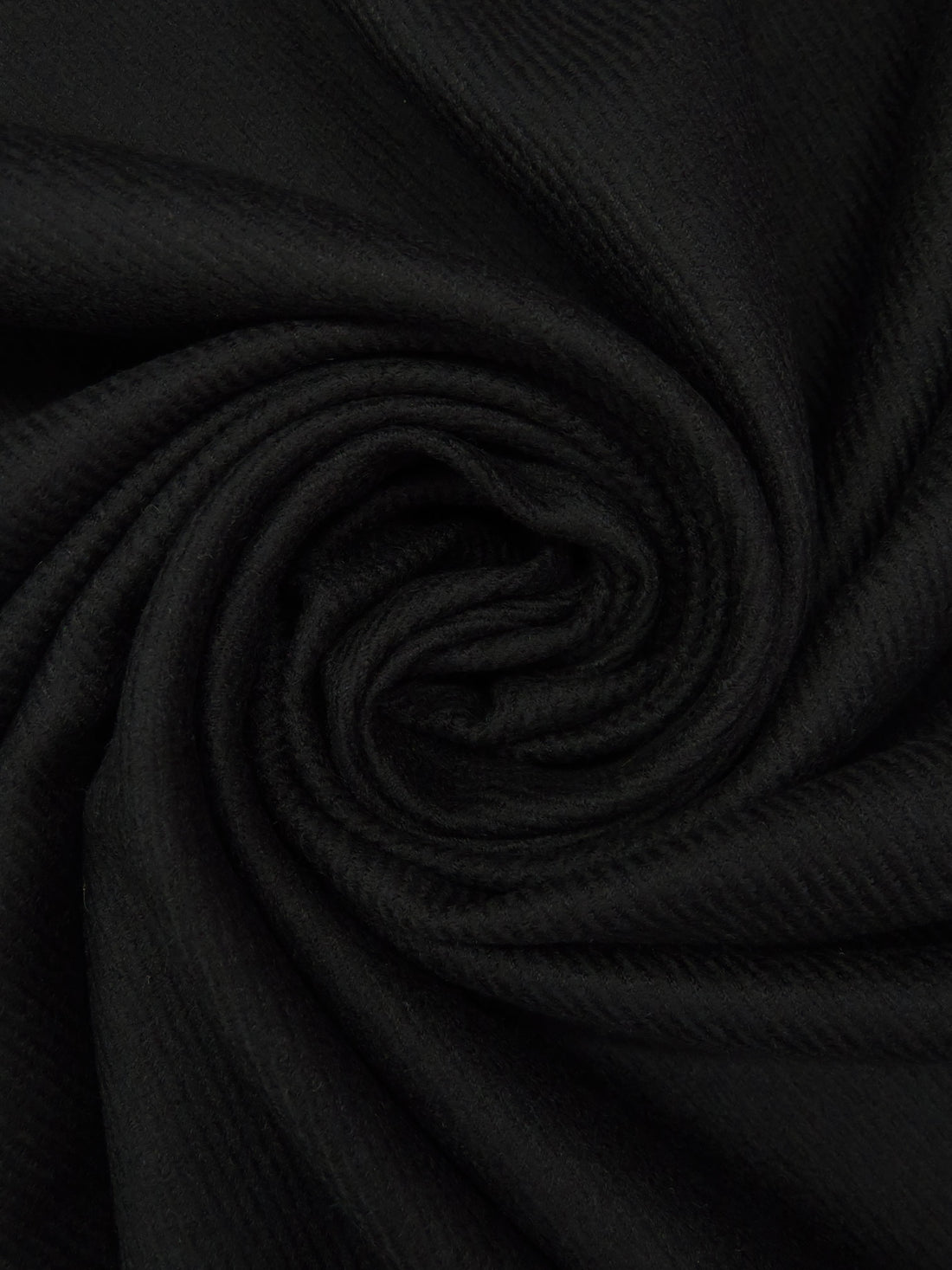 Crow Black 100% Wool Raised Twill Suiting - NY Designer - 60W