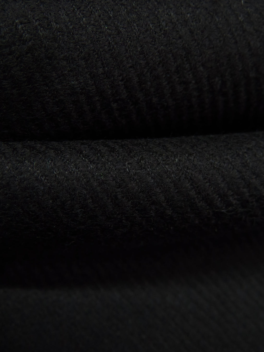 Crow Black 100% Wool Raised Twill Suiting - NY Designer - 60W