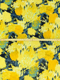 Canary/Storm Blue/Multi Polyester/Lycra Abstract Burst Print Mesh Knit 58W