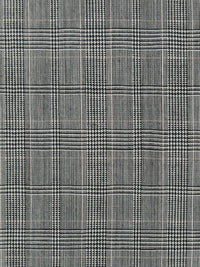 SOLD AS IS ONLY - Nickel Gray/Black/Copper Worsted Wool/Lycra Glen Plaid Stretch Suiting 62W