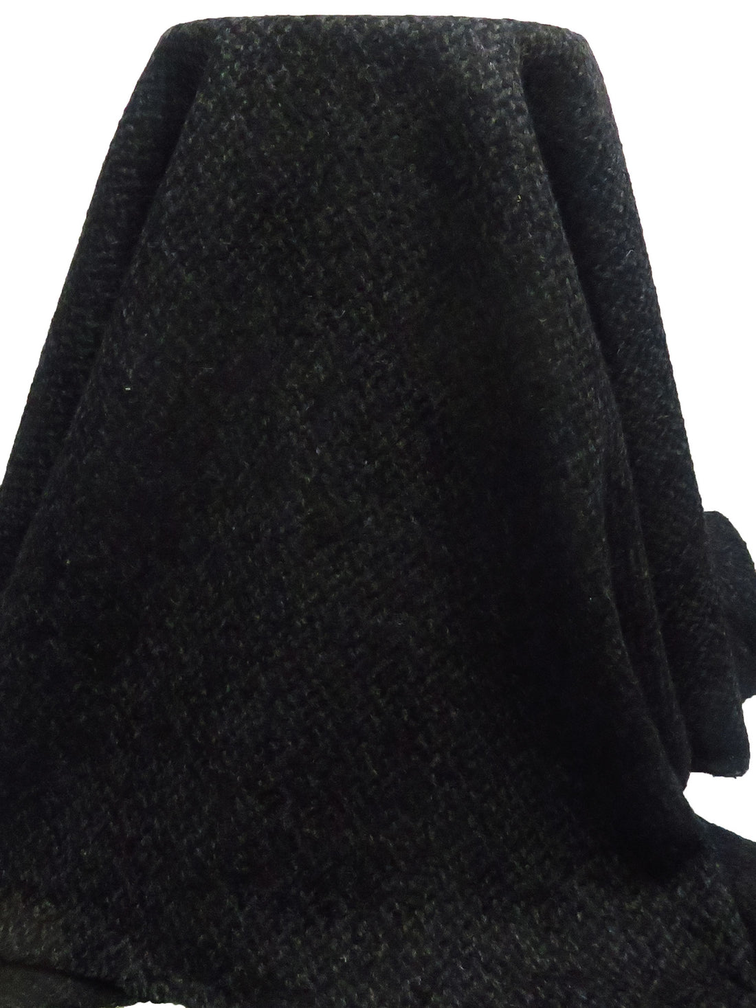 Black/Charcoal Gray 100% Wool Novelty Weave Boucle Coating - NY Designer - 56W