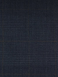 Dusty Navy/Brown 100% Worsted Wool Glen Plaid Suiting 60W