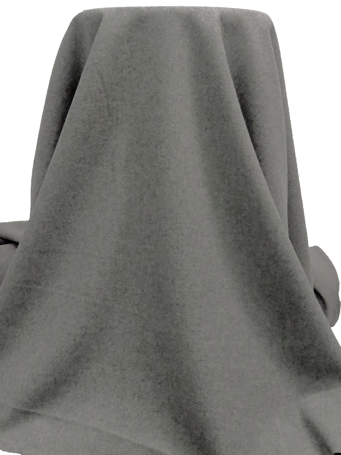 Dim Gray 100% Wool Plush Flannel Suiting - NY Designer - 59W