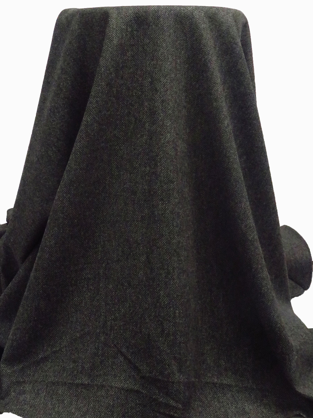 Black/Middle Gray 100% Wool Novelty Tweed Flannel Suiting - NY Designer - 60W