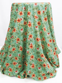 Spearmint/Coral/Sage/Multi 100% Rayon Floral Print Challis 56W