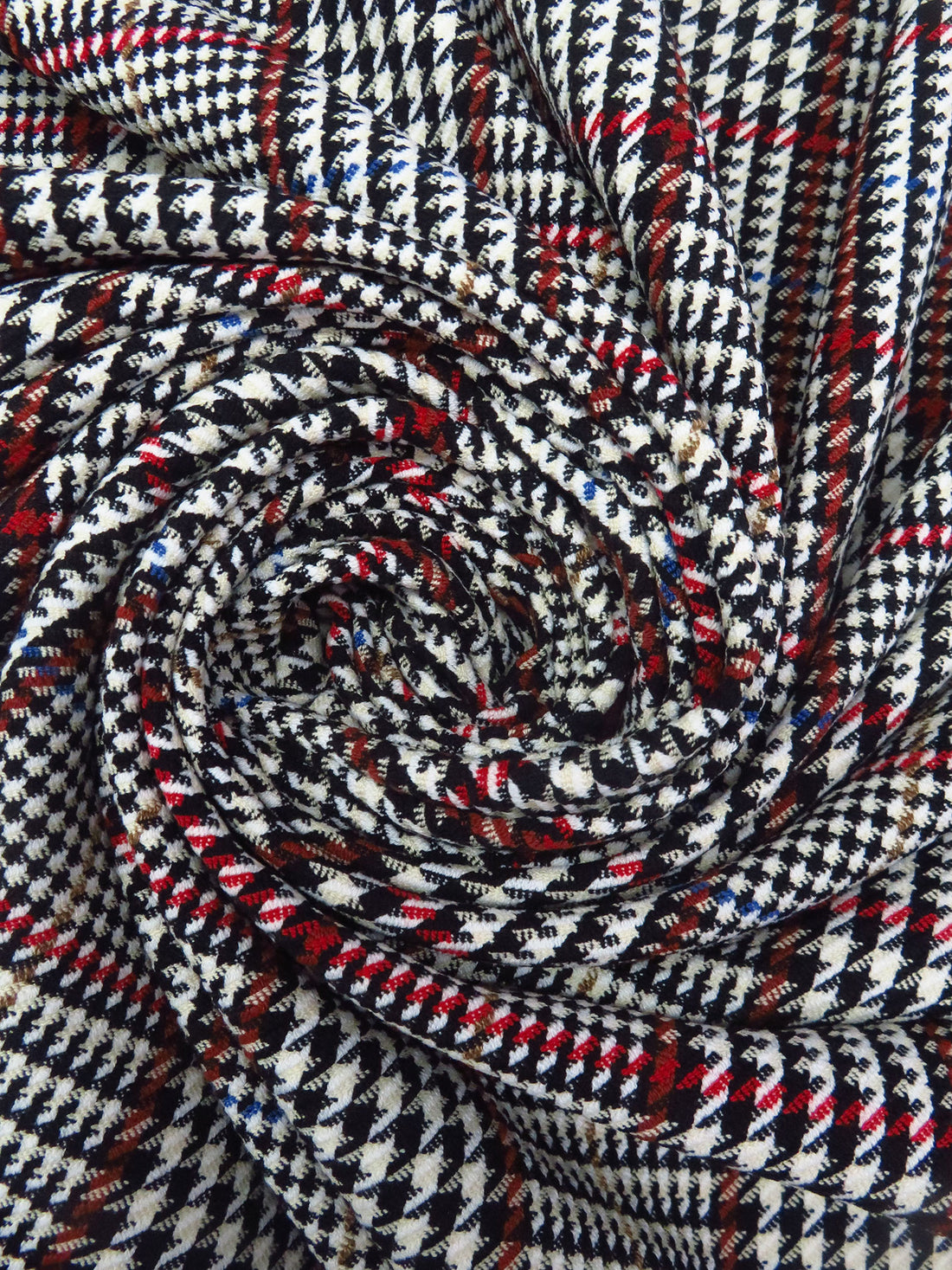 Black/Cornflower/Cream/Multi Wool/Polyester/Lycra Novelty Plaid Weave Stretch Suiting - NY Designer - 56W