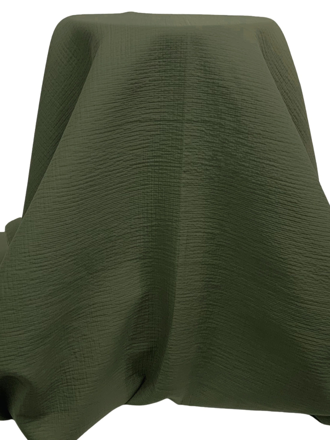 Rifle Green 100% Cotton Micro Pindot Weave Crinkle Double Cloth Woven 54W