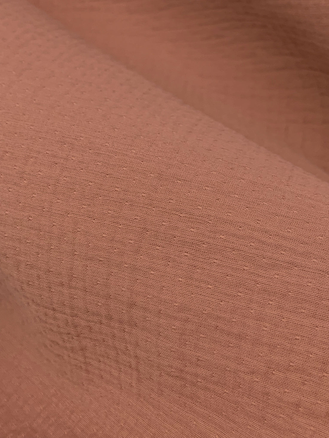 Canyon Clay 100% Cotton Micro Pindot Weave Crinkle Double Cloth Woven 54W