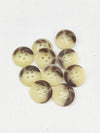 Wheat/Brown Mottled Concave Center 4-Hole Plastic Shirt Button 9/16" - Quantity Of 10