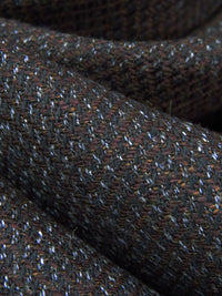 Dark Navy/Dark Marron/Dark Rusty Orange/Multi 100% Worsted Wool Herringbone Weave Crepe Suiting 58W