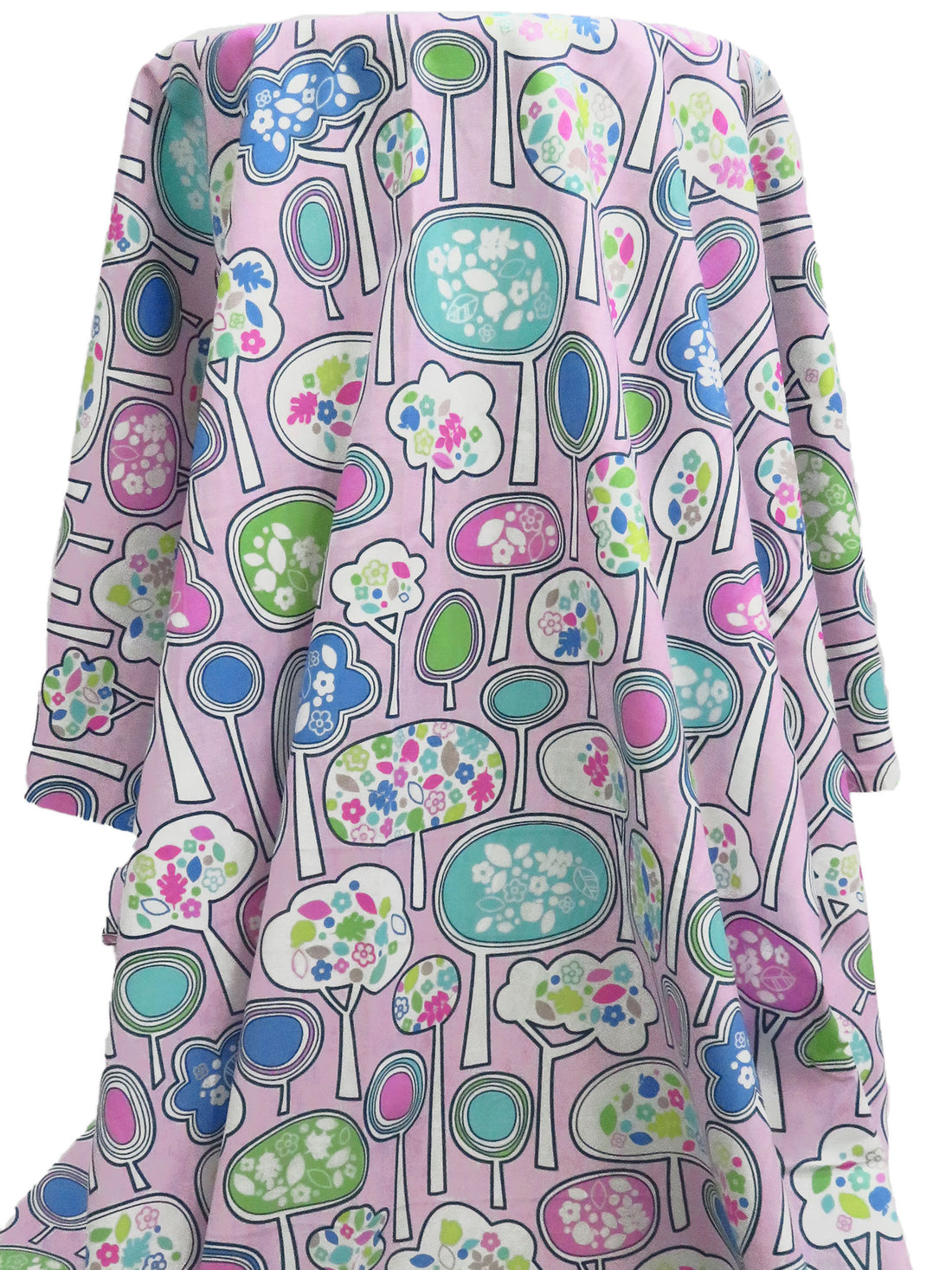 Classic Rose/White/Mantis/Multi 100% Cotton Artistic Tree Print Shirt Weight Woven 43W