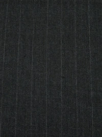 Dark Gunmetal Blue/Light Gray 100% Worsted Wool Vertical Stripe Heathered Crepe Suiting 60W