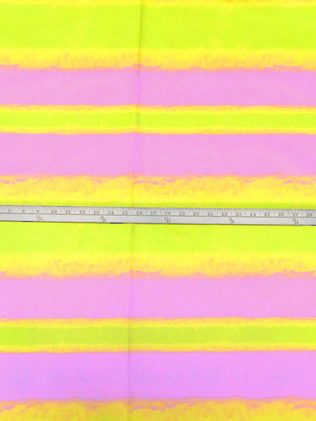 Lemon/Pear/Pastel Magenta Silk/Cotton Abstract Horizontal Stripe Print Faille 59W