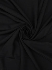 Jet Black 100% Worsted Wool Large Twill Suiting 56W