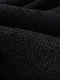 Jet Black 100% Worsted Wool Large Twill Suiting 56W