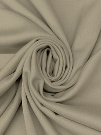 Soft Taupe 100% Worsted Wool Crepe Twill Suiting - Made In USA - 56W