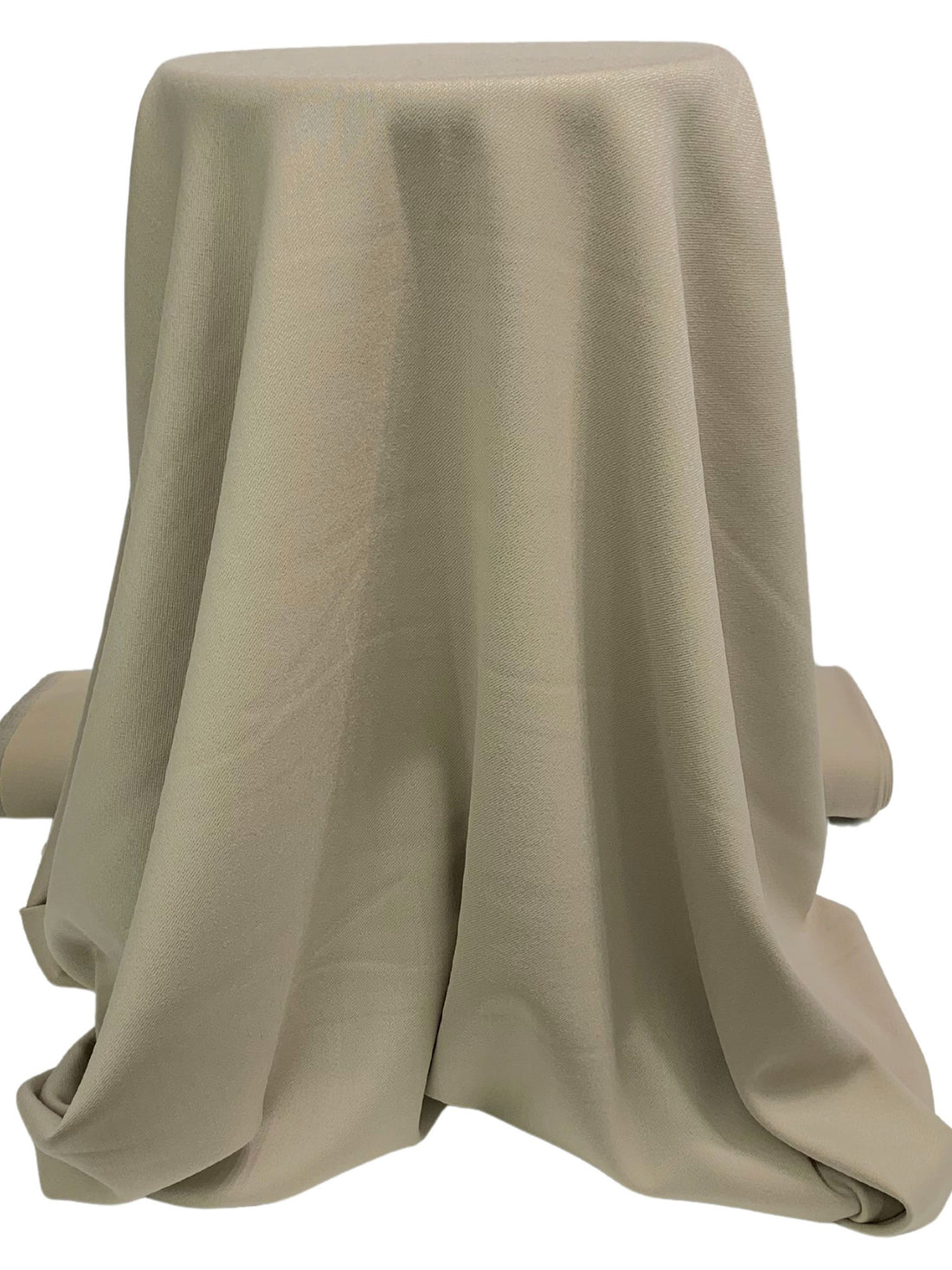 Soft Taupe 100% Worsted Wool Crepe Twill Suiting - Made In USA - 56W