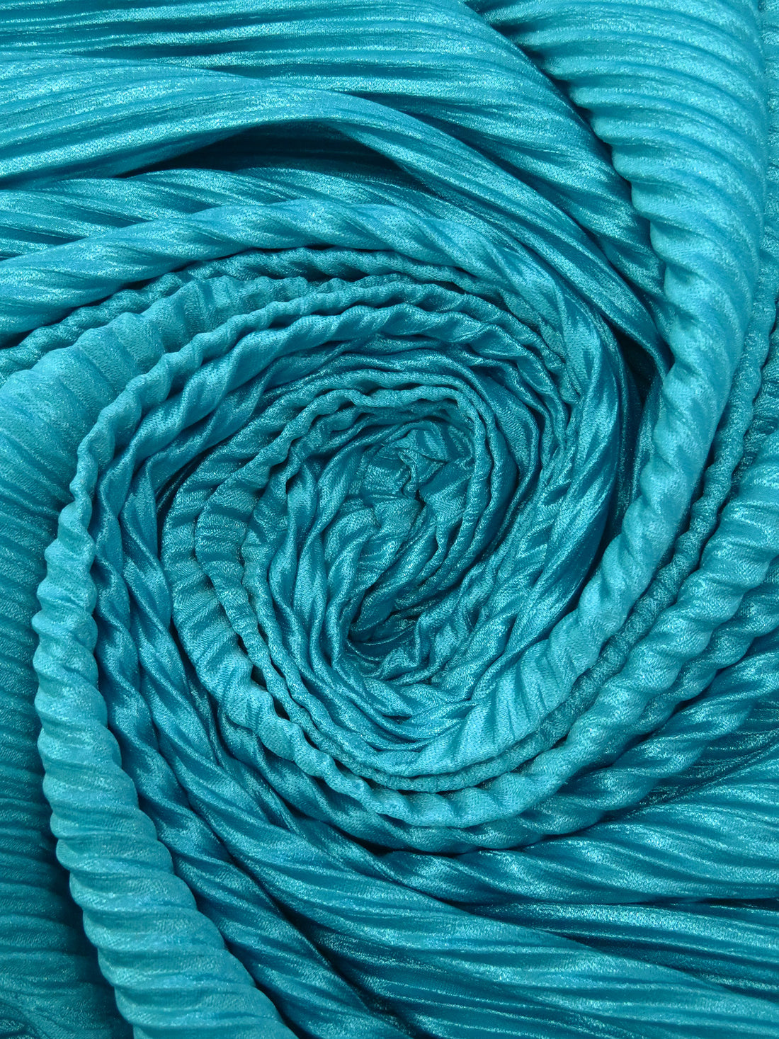 Dark Caribbean Blue Polyester/Lycra Pleated Knit - NY Designer - 56W