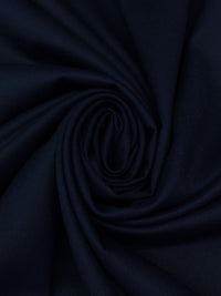 Deep Navy 100% Worsted Wool Flannel Suiting - Made In USA - 58W