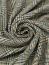 Oatmeal/Forest Green/Brick Red/Multi 100% Wool Glen Plaid Shetland Suiting/Coating - NY Designer - 58W