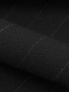 Black/Gray Wool/Polyester Vertical Stripe Crepe Suiting 60W