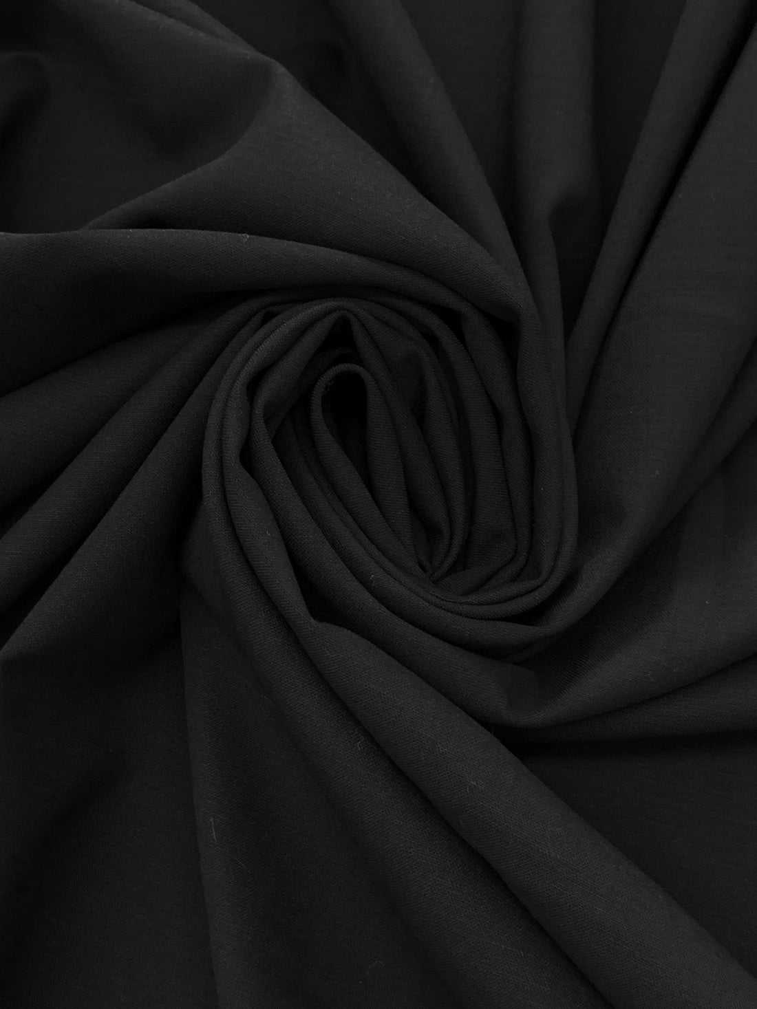 Black 100% Worsted Wool Plainweave Suiting 58W
