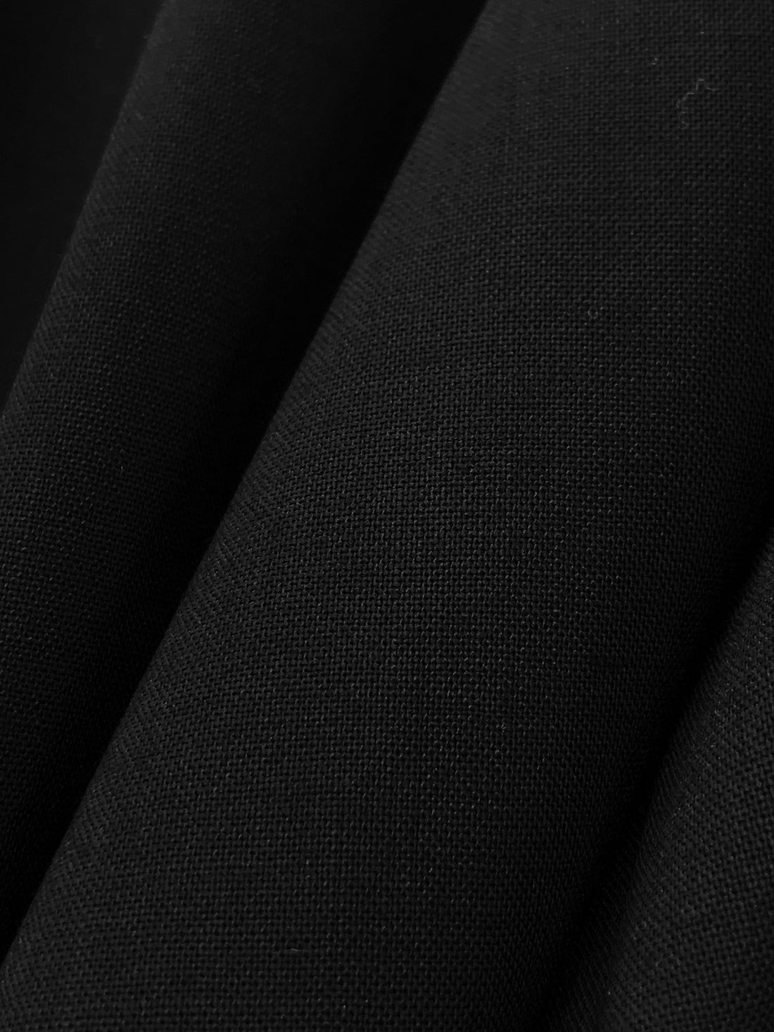 Black 100% Worsted Wool Plainweave Suiting 58W