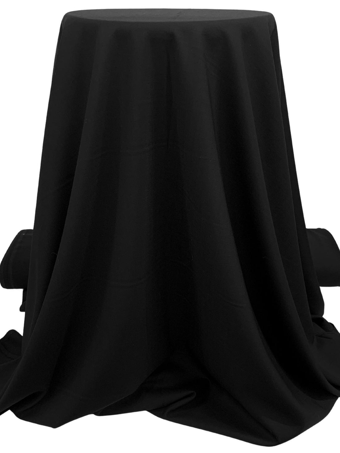 Black 100% Worsted Wool Plainweave Suiting 58W